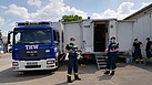 Aufbau der mobilen Führungsstelle (Foto: K.Höhn/THW Dortmund)